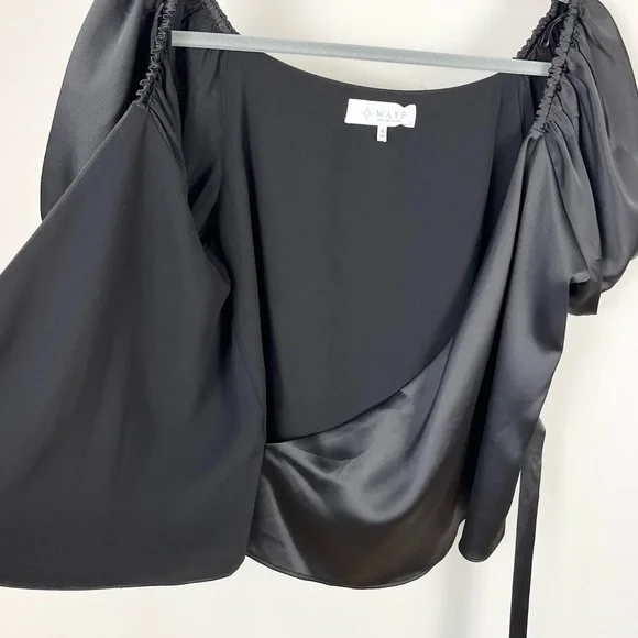 WAYF Faux Wrap Puff Sleeve Blouse - Picture 5 of 11